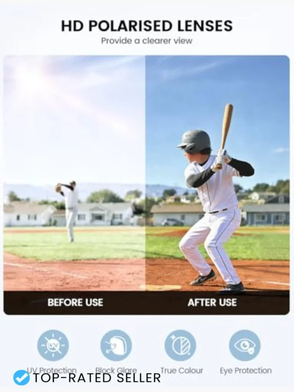 Kids Baseball Sunglasses UV400 Protection Cycling Sports Glasses Wrap Around